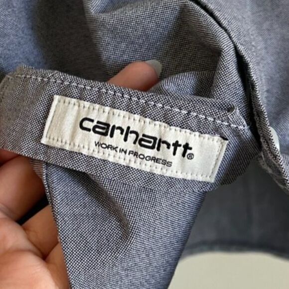 Carhartt Work In Progress Long Sleeve Button Down Pocket Shirt Blue Size SMALL - Picture 6 of 7